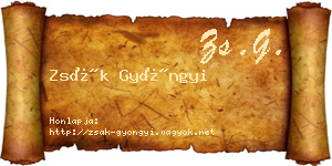 Zsák Gyöngyi névjegykártya